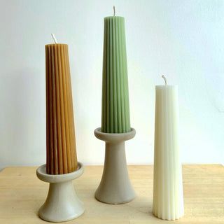 Beeswax Pleated Pillar Candle
