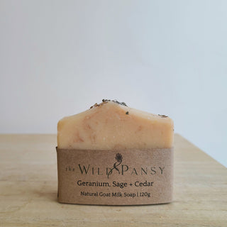 Geranium, Sage + Cedar Goat Milk Soap