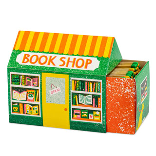 Colourful book shop display box for safety matches