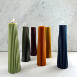 Beeswax Pleated Pillar Candle