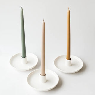 Glossy White Candle Holder