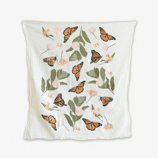 Monarchs + Milkweed Towel